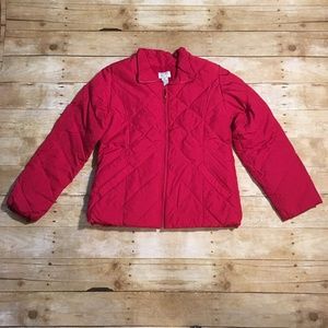 Red LOFT down puffer coat small petite